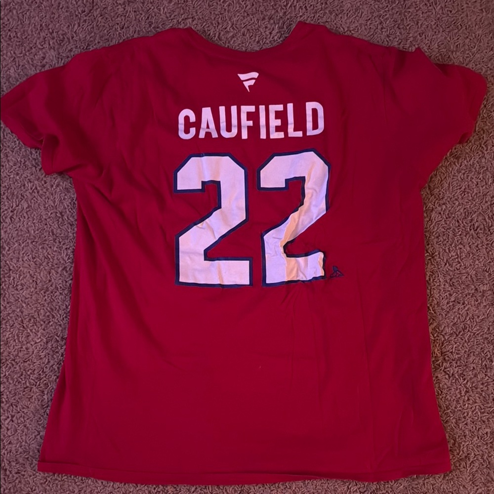 Fanatics Red Montreal Canadiens Cole Caufield Short Sleeve Shirt